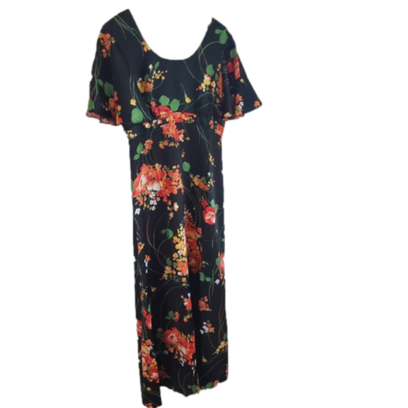 Vintage 60's/70's Tori Richard Honolulu Bright Floral Maxi Dress sz 14 - Picture 3 of 16